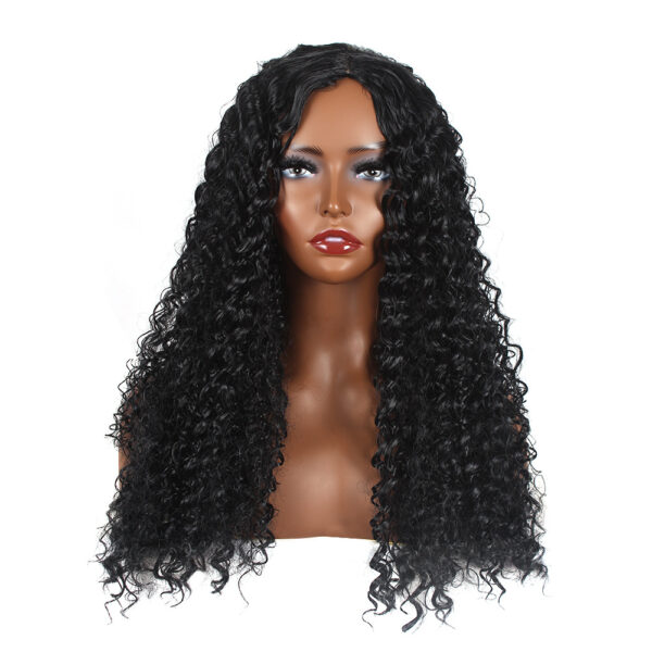 Wholesale matte high-temperature silk African small coil tube explosive head long curly hair chemical fiber wig split head cover