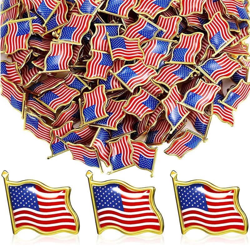 Wholesale Alloy Enamel Map Pin Featuring Flag Brooches Design