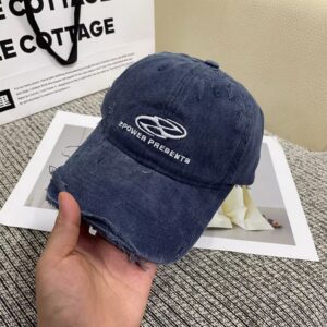 EPOW washed ripped baseball cap-navy blue / Adjustable