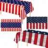Wholesale American Flag Day Celebration Red White Blue Stars And Stripes Tablecloth Background Decoration