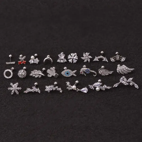 Wholesale 316L Stainless Steel Copper Ear Cartilage Rings & Studs Animal Waterproof Non Tarnish Surgical Steel Women'S
