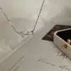 Wholesale Flowers Necklace With Copper Pendant Featuring Cat's Eye Stone Inlay, Electroplated Brass, Designed For Couples