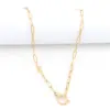 Wholesale PVD Coated Real Gold Plated Letter 201 Stainless Steel 304 Stainless Steel Elegant Simple Style Classic Style Waterproof Non Tarnish 201 Stainless Steel OT Clasp Toggle Clasp Closure Pendant Necklace