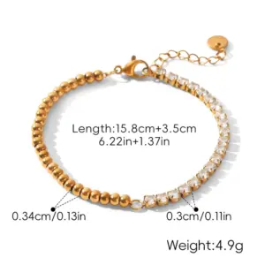 Round Diamond Bead Chain / Gold