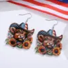 oly-8b6f0306215b76e97464c3495616363e Wholesale Retro Multicolor Acrylic Cattle Print Drop Earrings For Women With 304 Stainless Steel Ear Pins