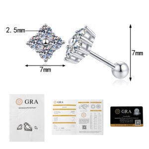 48 points moissanite (white gold screw model) / 925 silver