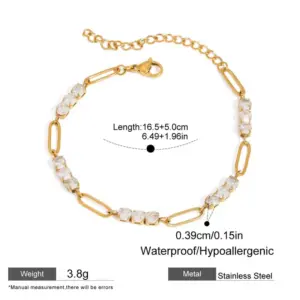 Paperclip Zircon Chain / Gold