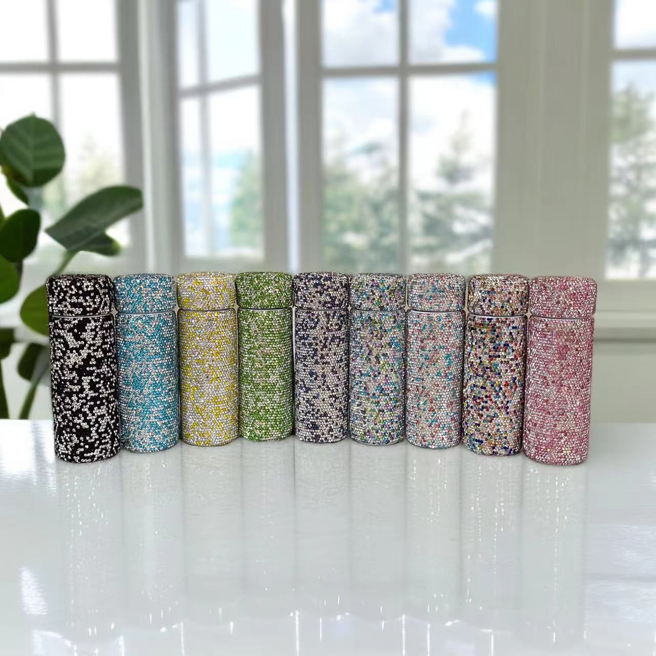 Wholesale Mini Luxury Diamond Straight Cup Pocket Thermos 150ML Portable Compact 304 Stainless Steel