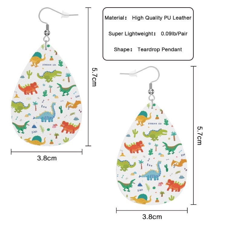 Wholesale 2020 New Cross-border Amazon Carnival Dance Mask Leather Earrings Multi-layer Stitching Leather Earrings