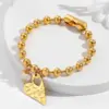 Wholesale Real Gold Plated Heart Shape 304 Stainless Steel Vacation Simple Style Waterproof Non Tarnish Bracelets