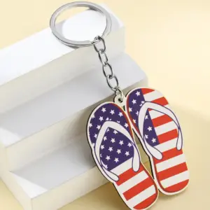 American Flag Slippers Wooden Board