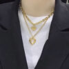 oly-8bf2e0e36d495095fa50f732e678523f Wholesale retro fashion high-end simple multi-layer titanium steel metal chain texture hollow heart pendant necklace