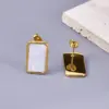 Wholesale 304 Stainless Steel Square PVD Coated Shell 18K Real Gold Plated 18K Gold Simple Style Waterproof Non Tarnish Plating Inlay Gold Drop Earrings
