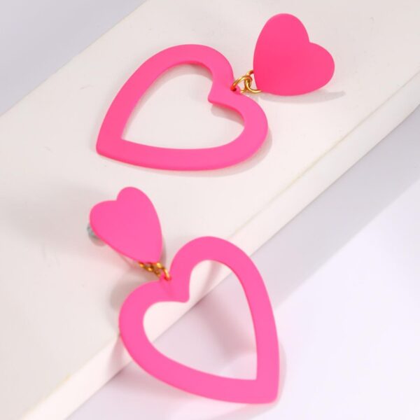 oly-8c00d31d3d3b62f70b503eea7b4f9bd2 Wholesale Double Heart Earrings Pendant Heart Earrings Women Love Heart Pendant Earrings Valentine's Day Gift