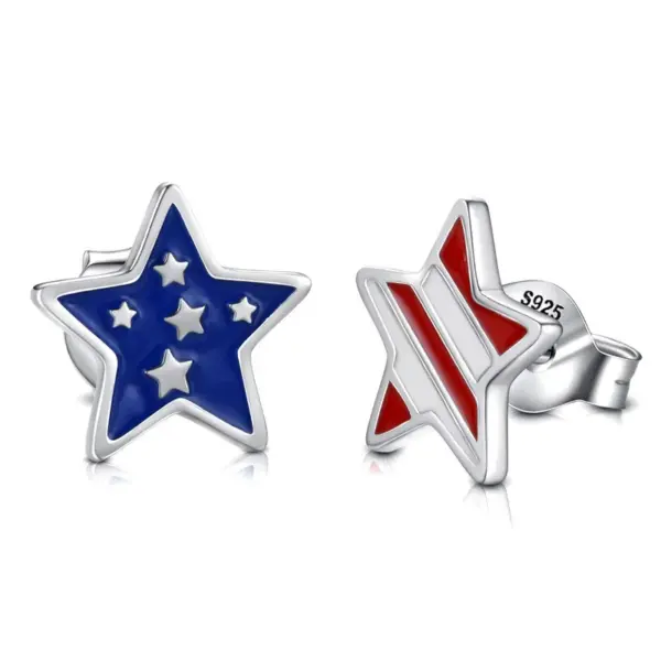 Wholesale New American Independence Day Star Alloy Earrings Festive Personalized Geometric Pattern Zinc Alloy Women's Jewelry Gifts