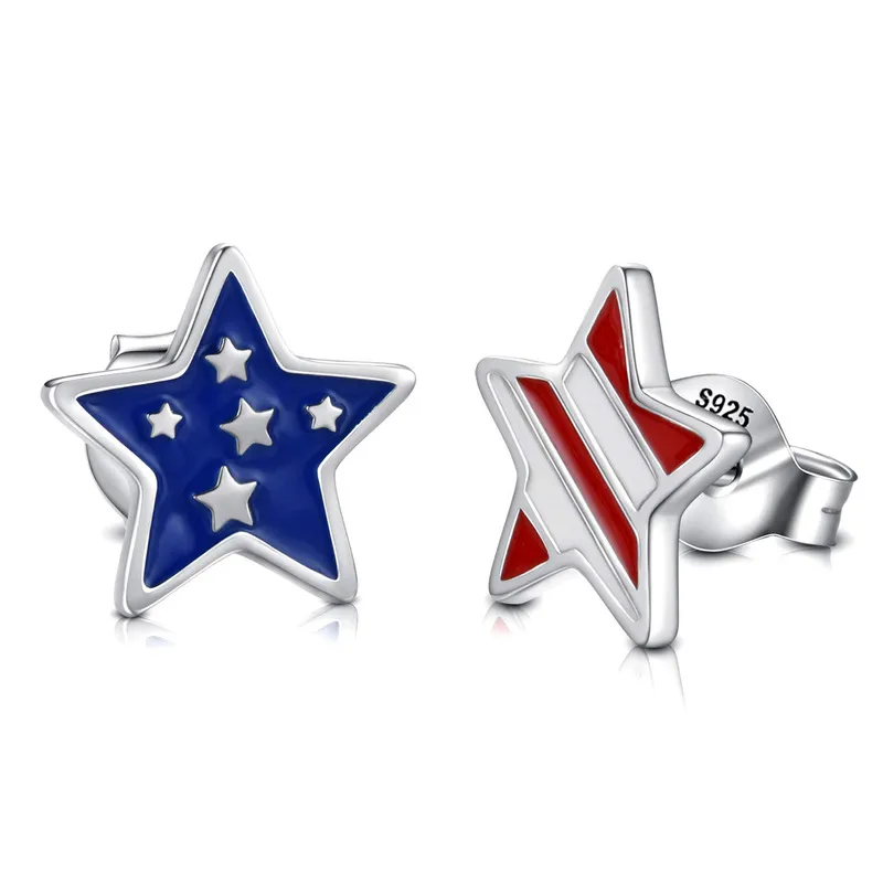 Wholesale New American Independence Day Star Alloy Earrings Festive Personalized Geometric Pattern Zinc Alloy Women's Jewelry Gifts