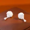 Wholesale 925 Silver Needle Shell Element Drop Earrings Luxury Minimalist Design Commute High-End Feelings Women's Geometric Pattern