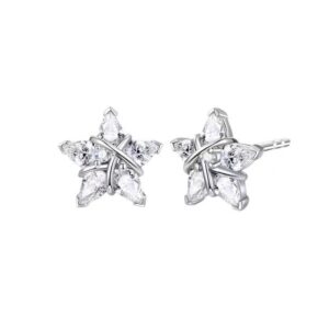 Xl0238 woven female star (white gold earrings)