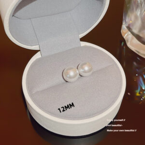 Bright White 12mm Pearl Earrings-Silver Needle