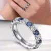 Wholesale Cao Shi New Simple Fashion Ring With Row Of Dazzling Stones Texture Design High-End Geometry Unisex Couple Rings