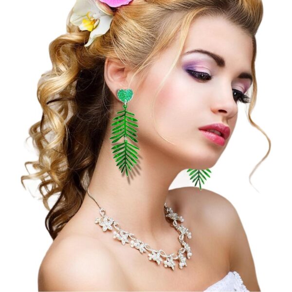 Wholesale 6 Pairs of Summer-Themed Coconut Tree and Pineapple Palm Leaf Ear Hooks, Carnival Festival Gifts