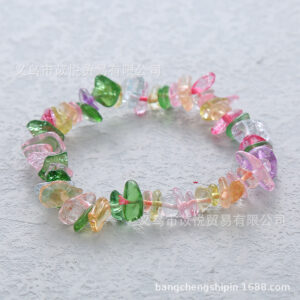 Colored glass (synthetic material) / Bracelet circumference is about 18cm