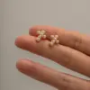 Wholesale PVD Coated Real Gold Plated Cross 304 Stainless Steel Fashion Waterproof Non Tarnish Earrings
