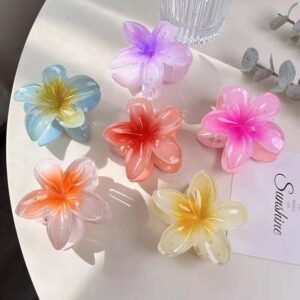 Wholesale Colorful Acrylic Frangipani Hairpin for Women's Back of Head DIY Grabber Shark Clip Hairpin Jewelry Batch