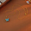 Wholesale Copper blue butterfly necklace, earrings, clavicle chain