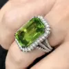 Wholesale Geometric Claw Setting Ring For Women In Copper With White K Water Plating And Zircon Inlay