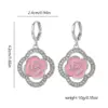 Wholesale Rose Earrings For Women In Natural Pink, New Style Alloy With Electroplated Gold Plating Process