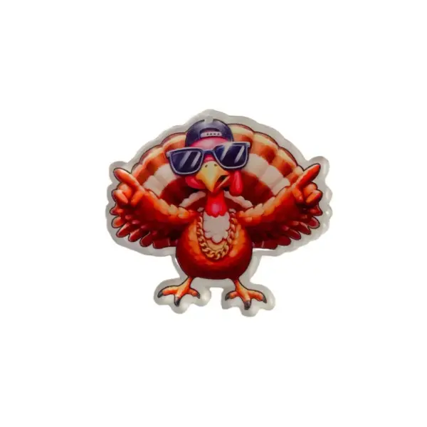 Wholesale Acrylic Thanksgiving Turkey Ear Jewelry Accessories DIY Earring Pendants Mobile Phone Case Charms Animal Zodiac Pattern