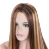Wholesale wig ladies brown gold gradient long straight hair rose net wig set a generation of hair