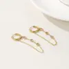 Wholesale PVD Coated 18K Gold Real Gold Plated Round 304 Stainless Steel IG Style Waterproof Non Tarnish Earrings