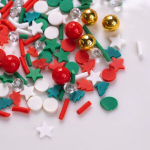 Red and green stars + golden balls / 10g a pack