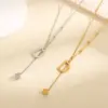 Wholesale Non-Fading Titanium Steel Necklace For Women, Short Design With Letter Pendant, Cool Clavicle Chain Jewelry Accessory