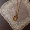Wholesale Plated Vacuum Plating 18K Gold Plated GOOD LUCK Letter 304 Stainless Steel Vintage Style Classic Style 304 Stainless Steel Pendant Necklace