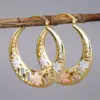 Wholesale Three-dimensional Flowers Earrings For Women In Copper With KC Golden Water Plating And 0.03µm Thickness