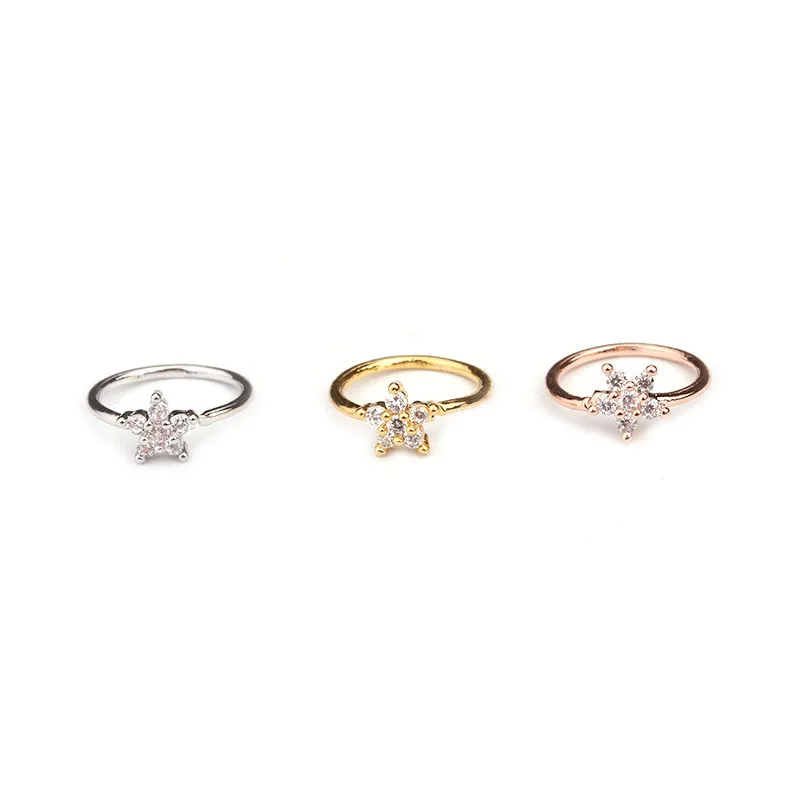 Wholesale Fashion Flower Copper Nose Pin