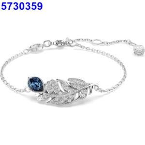 Feather bracelet with blue diamonds