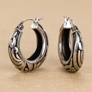 Wholesale Three-dimensional Geometric Earrings For Women In Copper With White K Water Plating And 0.03µm Thick Coating