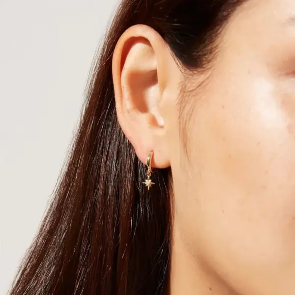 Wholesale 1 Pair Modern Style Star Plating Inlay Copper Zircon 18K Gold Plated Drop Earrings