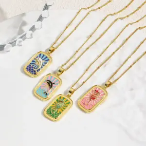 Wholesale Handmade Animal Pendant Necklace In Golden Plated Copper With Water Plating, Featuring Ball Chain For Sibling Suit