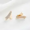 Wholesale Bow Tie Stud Earrings In Copper With Zircon Inlay Featuring 925 Sterling Silver Ear Pins, New Style, Perfect For New Year