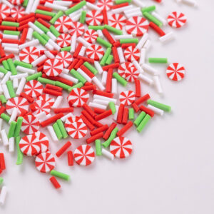 Red, green and white granules + red and white candies / 10g a pack