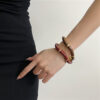 oly-8cee1323bd0f2389403648aa6aac164f Wholesale French Vintage Enamel Oil Dropping Irregular Wave Open Bracelet Simple Daily All-match Exquisite Stacked Bracelet for Women