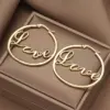 Wholesale Three-dimensional Love Earrings For Women In Copper With KC Golden Water Plating And 0.03µm Thickness