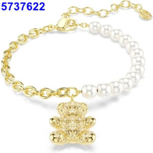 Golden pearl bear bracelet
