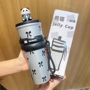 Panda sippy cup 304-matte black 700ml / Single cup with pattern