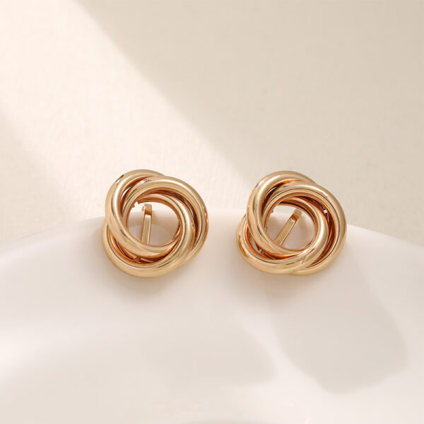 oly-8d176feda64c8df8b7047f7f13fec152 Wholesale special jewelry earrings creative metal elements circle multi-layer knotted earrings